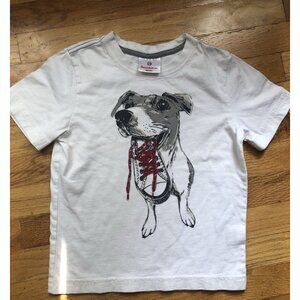 Hanna Andersson Size 120 6/7 White Dog Tee